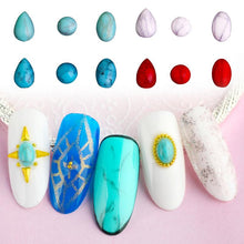 1 Box Blue Color Moroccan Natural Stone Turquoise and Marrakech Stone Nail Art Decoration - MoroCos